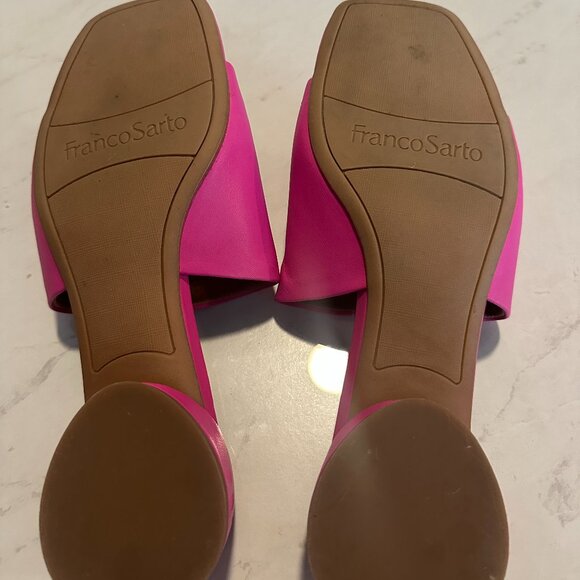 LIKE NEW Franco Sarto Pink Leather Sandals Size 8 - Picture 4 of 5